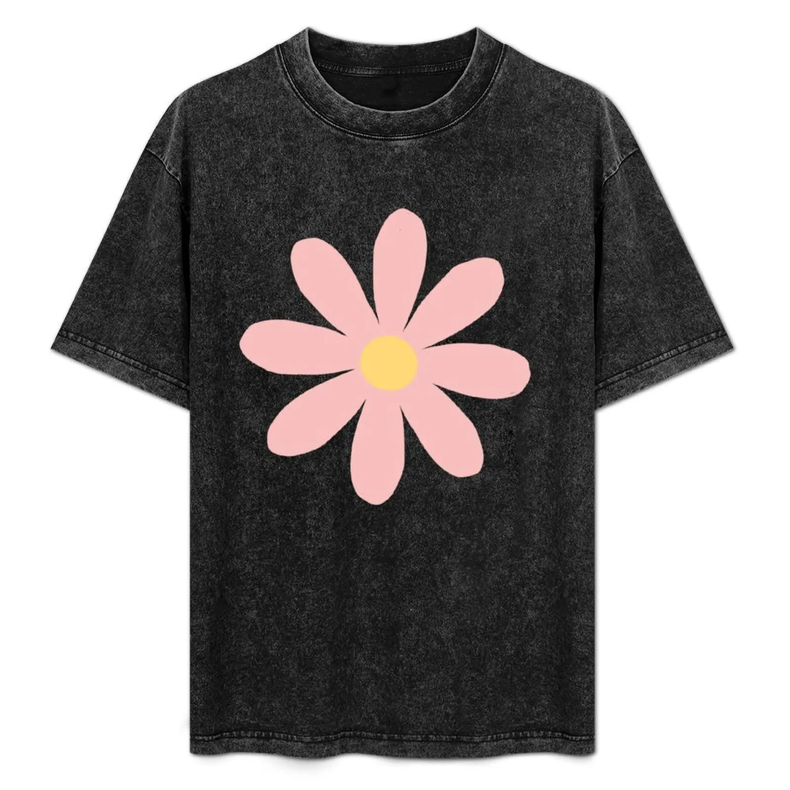 

Single Pink Flower T-Shirt street wear cotton graphic tees men t shirt