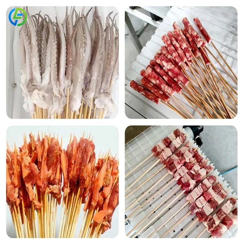 Full Automatic Rotating Meat Kebab Satay Barbecue Skewer String Making Machine FL Customized view 6