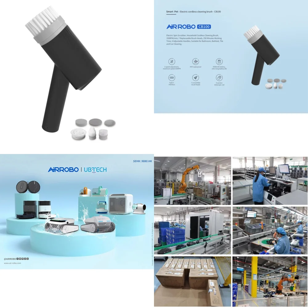 

Электрическая щетка-скруббер с 4 секциями телескопической ручки, 120 см, USB-зарядка, автоматическое вращение, для кухни и ванной