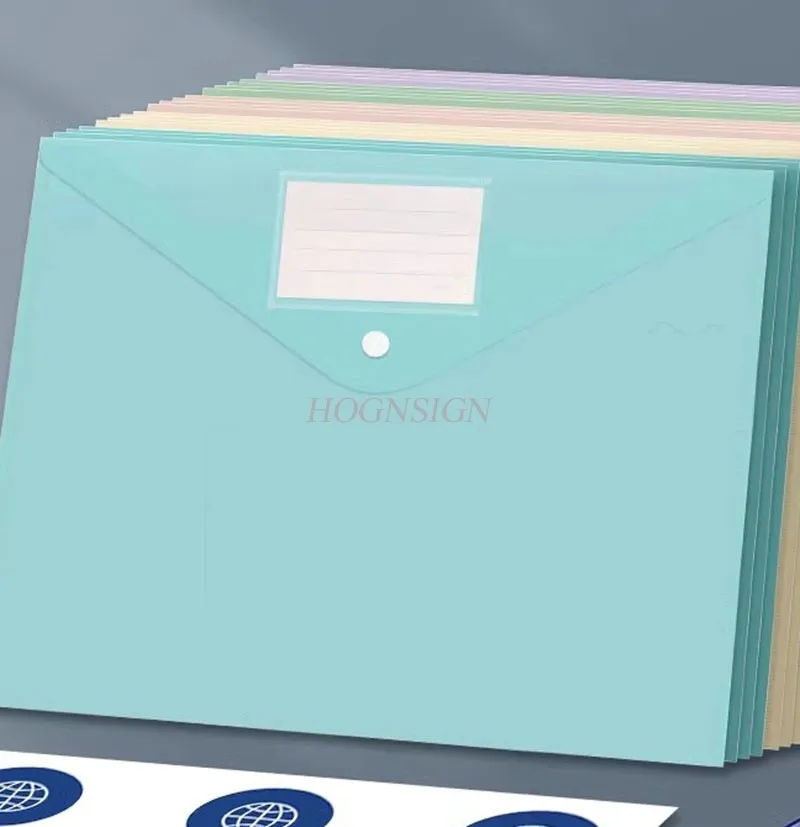 10 قطع حقيبة ملفات A4، إبزيم بلاستيكي ملون من Morandi، حقيبة أرشيف سميكة ذات سعة كبيرة، مستلزمات مكتبية شفافة