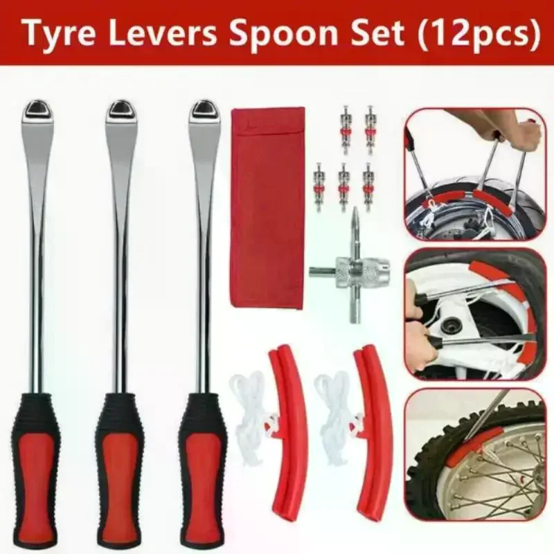 Motorcycle Bicycle Tire Changing Levers Auto Spoon Rim Protector Tire Kit - Essential Tool for Safe And Efficient Tire Changes