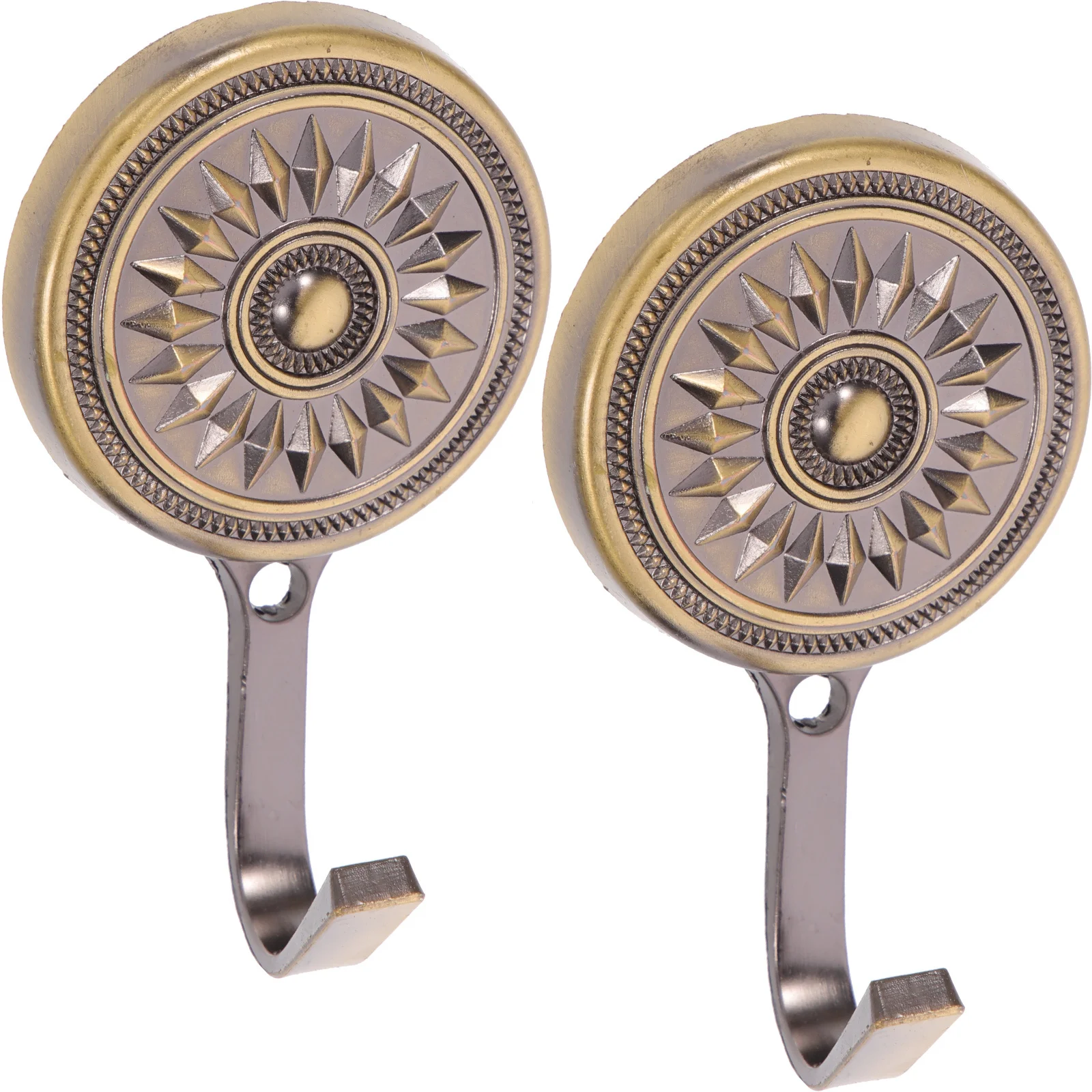 

2Pcs Zinc Alloy Curtain Hooks Vintage Metal Curtain Holdbacks Decorative Wall Holders for Bedroom Living Room Drapery