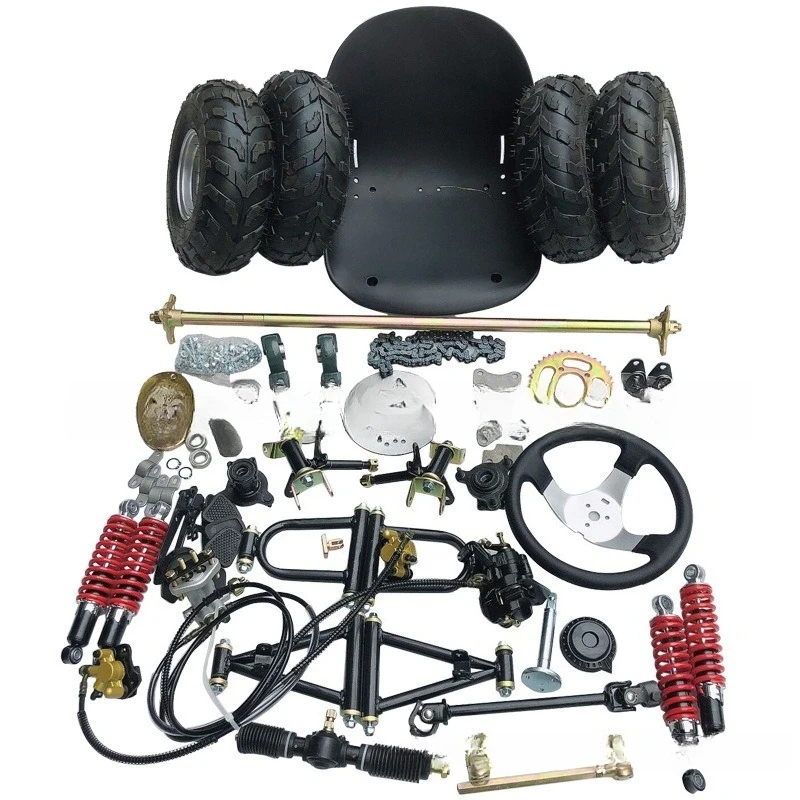 Self-made modified go-kart one-to-three disc brake four-wheel accessories 1 meter rear axle
