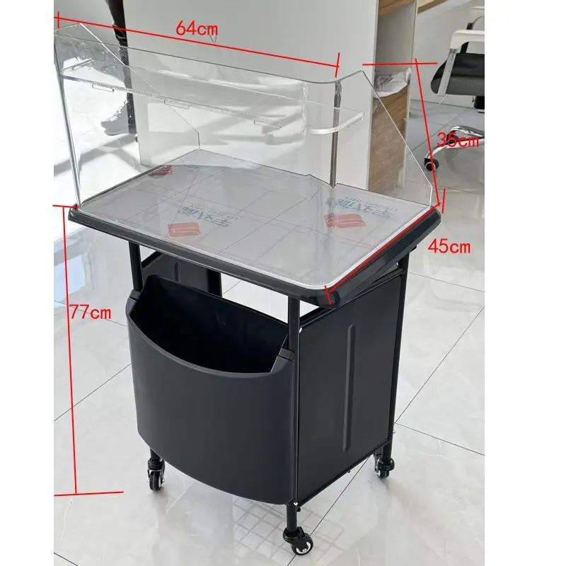 Supermarket fruit fresh cutting countertop promotion truck, table mobile plastic fruit fresh yogurt tasting table double layer