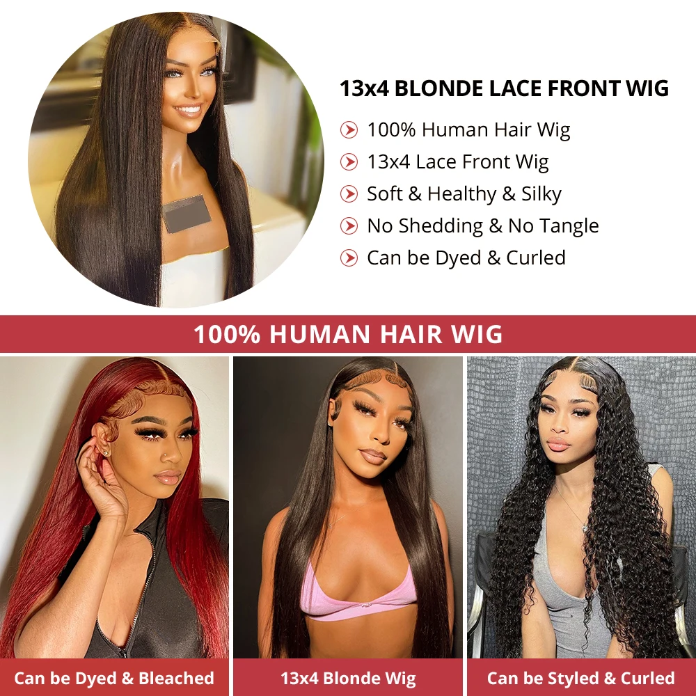 Tanie Peruki z Włosów Ludzkich 13X4 Lace Front Wig Transparent HD Lace Frontal Wig Bone Straight Human Hair Wigs 6X6 Lace Closure Wig