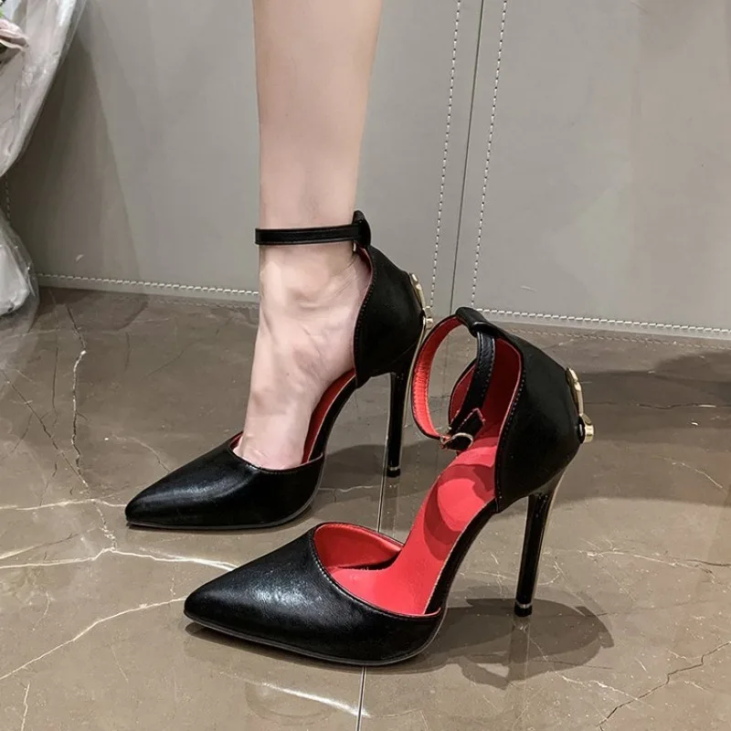 Women's High Heels Pointed Toe Stiletto Heel Metal Accent Ankle Strap Formal Evening Party Dress Office Work Occasion Footwear