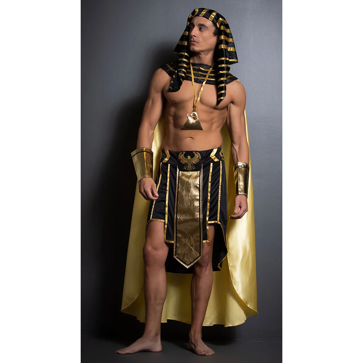 زي الفرعون الروماني القديم في العصور الوسطى للرجال ملابس الأداء الاسمي للهالوين موضوع الملك المصري أداء المسرح...