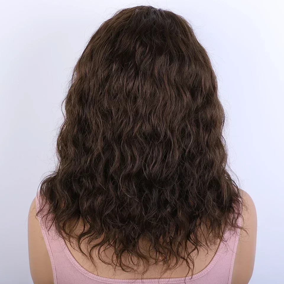 Short Body Wave Wigs 180 Density Ready To Wear Brown Water Wave Bob Brazilian Human Hair Wigs For Women Full Machine Made Wigs
