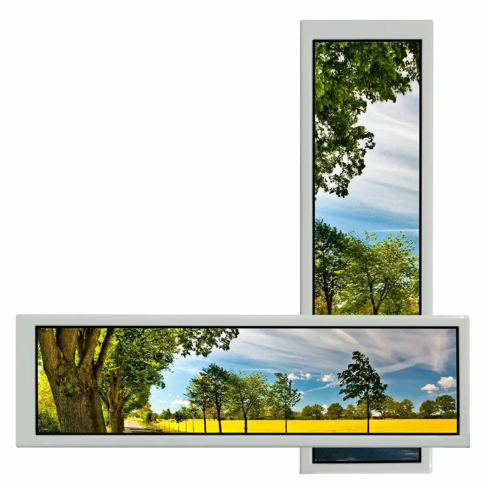 8.8inch Stretched Bar IPS USB Extended Monitor 1920x480 for PC Case Sub Display White/Black Case
