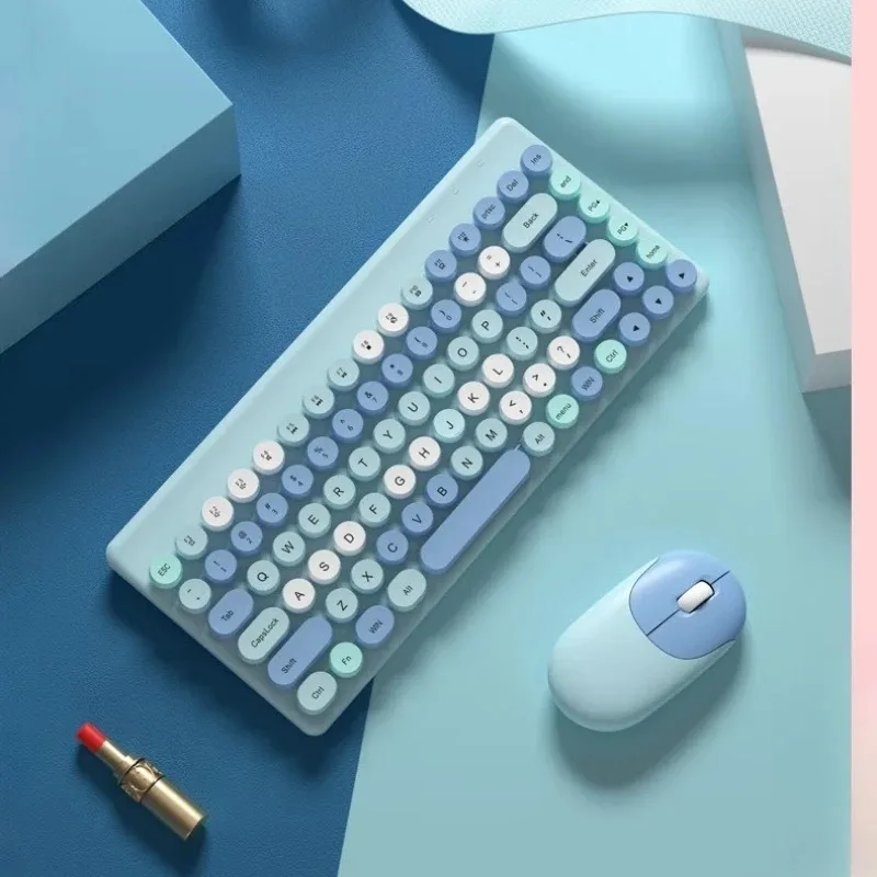 

2.4G Wireless Keyboard Ergonomic Design Keyboard for Laptop Desktop Computer Gamers Mini Portable Silent Mouse Keyboard Set