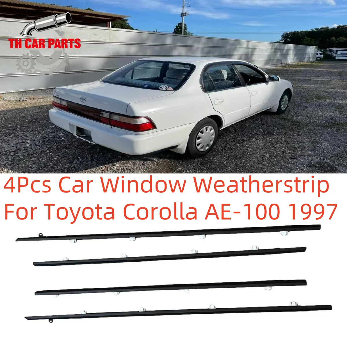 

4Pcs Car Window Weatherstrip For Toyota Corolla AE-100 1997 Car Weatherstrip Window Moulding Trim