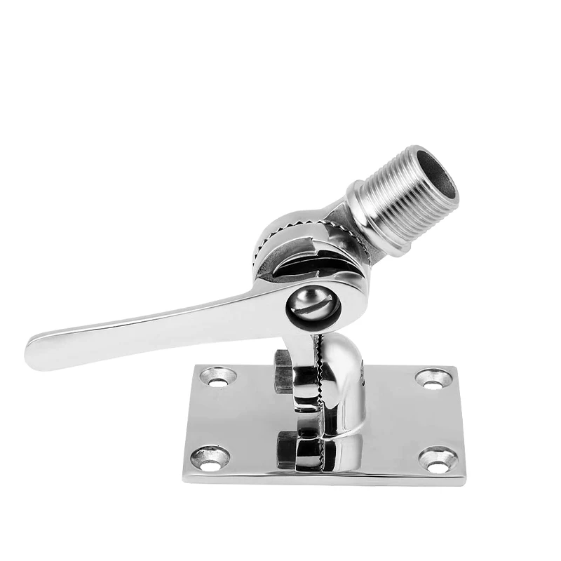 316 Stainless Steel Adjustable Marine Radio VHF 360° Antenna Base Mount Corrosion Resistance Marine Hardware For Boats Yacht