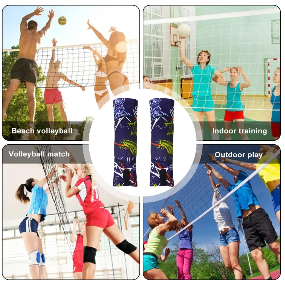 Volleyball Sleeves Sports Accessories Soft Breathable Volleyball Arm Sleeves with Thumb Hole for Sweat Absorption for Enhanced