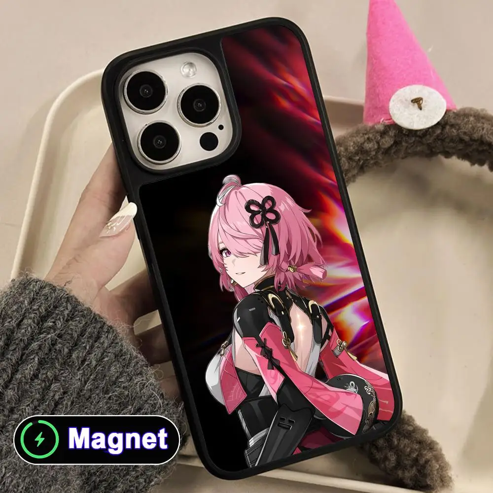 

Wuthering Waves Taoqi Phone Case for iPhone 17 16 15 14 13 12 11 Air Pro Max Plus Matte Surface Magnet Cover