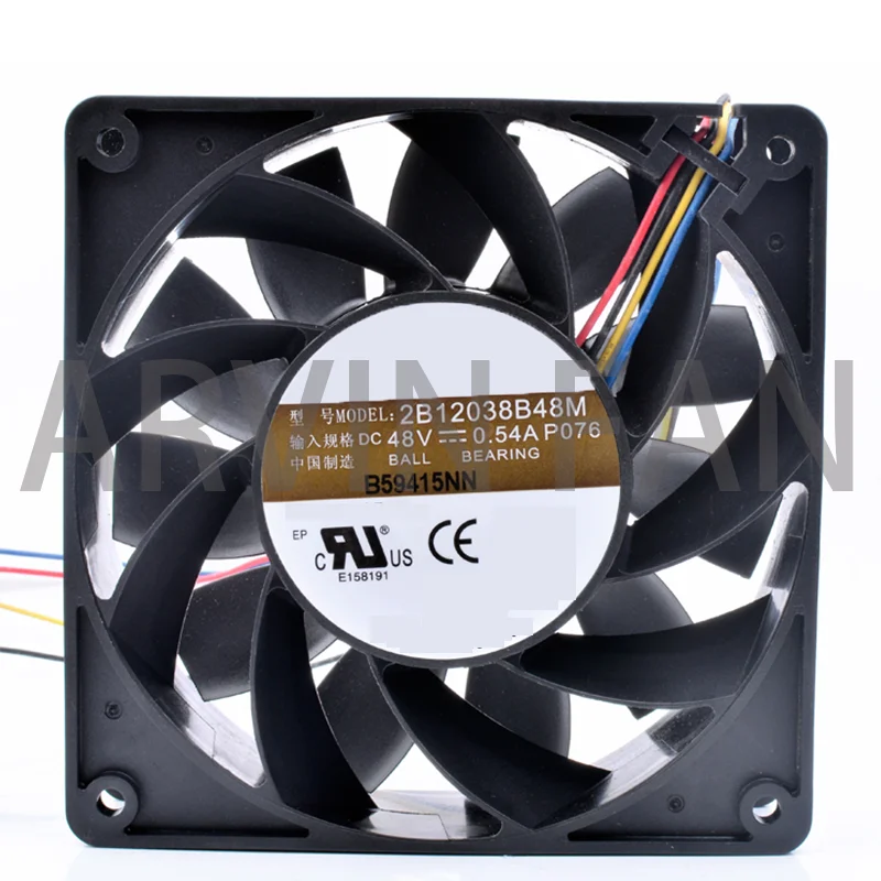 

Brand New Original 2B12038B48M 12cm 12038 120x120x38mm 48V 0.54A 4 Line Communication Server Inverter Cooling Fan