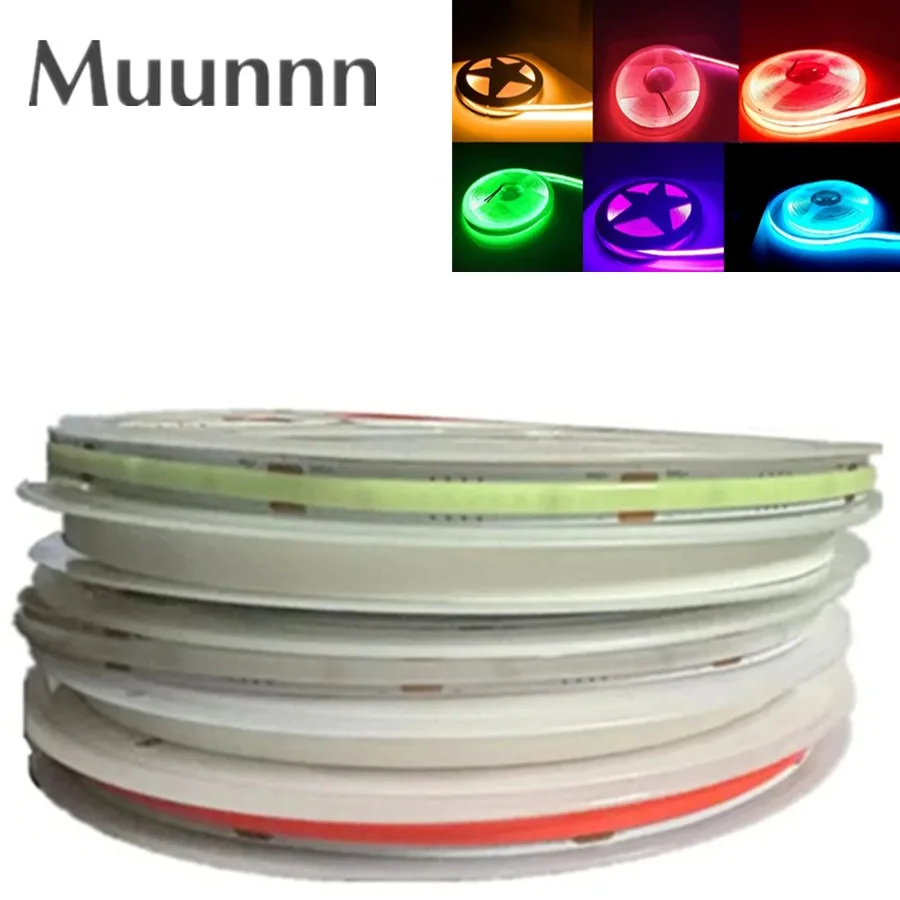 

COB LED Strip Light High Density Linear Lighting 480/320Leds/m Flexible Tape Warm Natural White Red Blue Green DC12 24V Decor