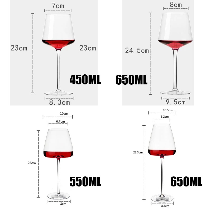 2pcs High-end Goblet Red Wine Glass Kitchen Utensils Water Grap Champagne Glasses Bordeaux Burgundy Wedding Square Party Gift