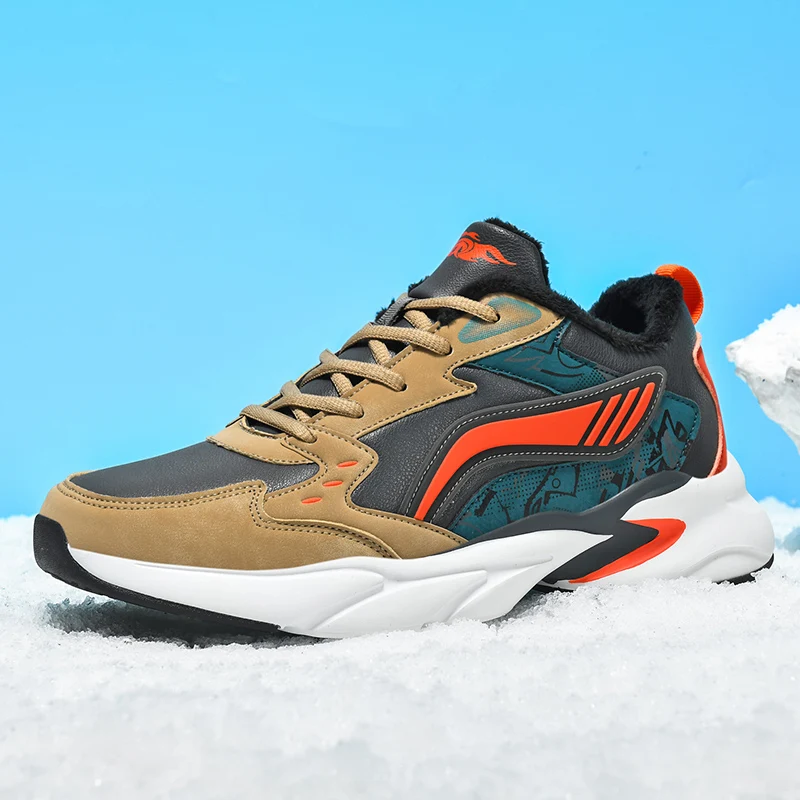 

Large-size Fall-winter New Men's Running Shoes, Versatile Leather Surface, Anti-slip and Durable Sports and Casual Shoes