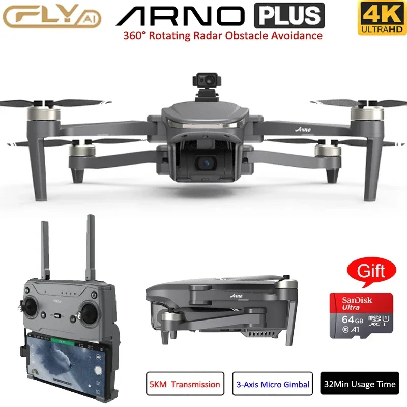 

C-FLY ARNO Plus Drone 4K Camera 3-Axis Micro Gimbal With 360° Rotating Radar Obstacle Avoidance GPS FPV 32min 5KM RC Quadcopter