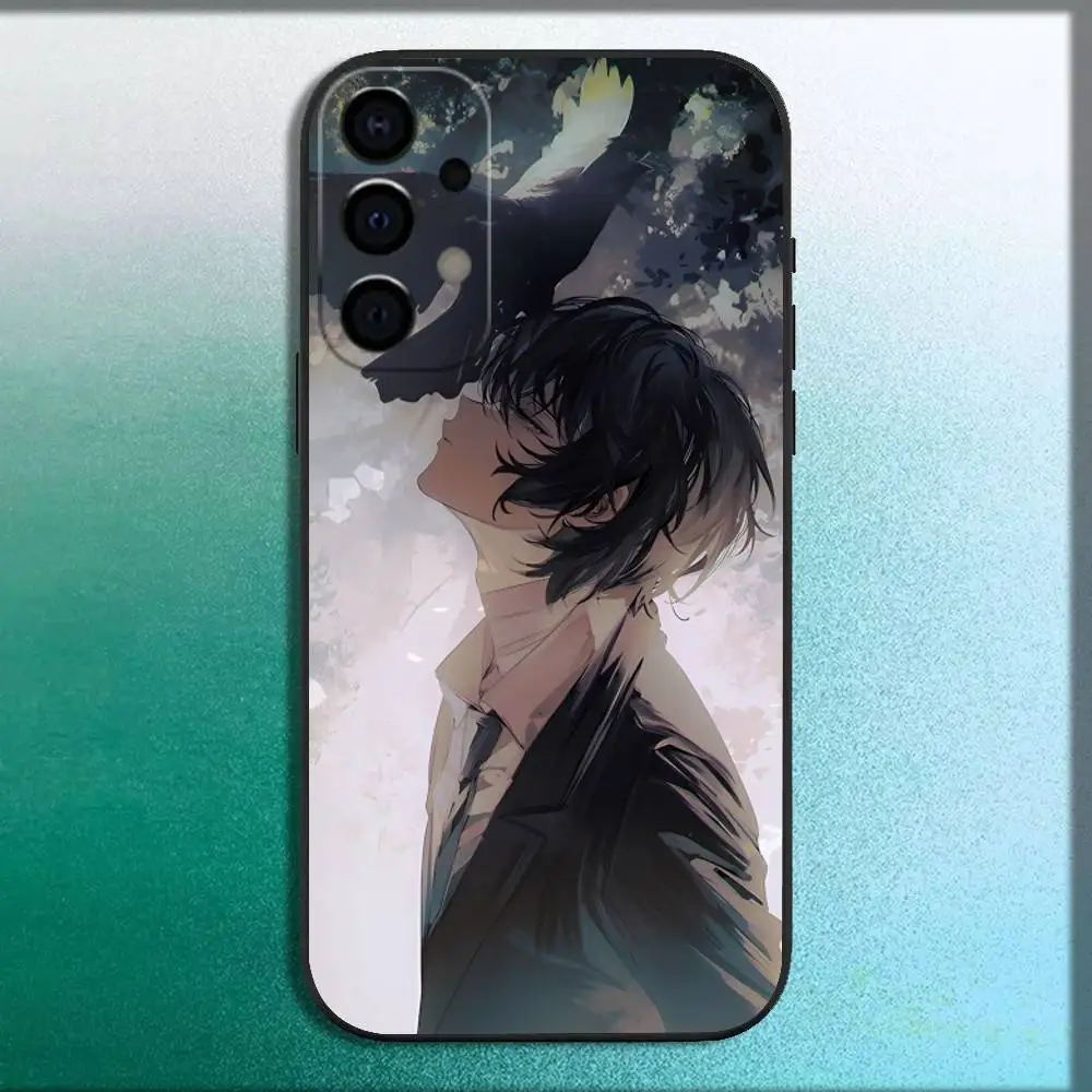 O-osamu b-bungo Dazai chiens errants coque de téléphone pour Samsung Galaxy A73,72,71,A52,51,40,41,A22,A32,31,A13,12,Note20 coque noire souple
