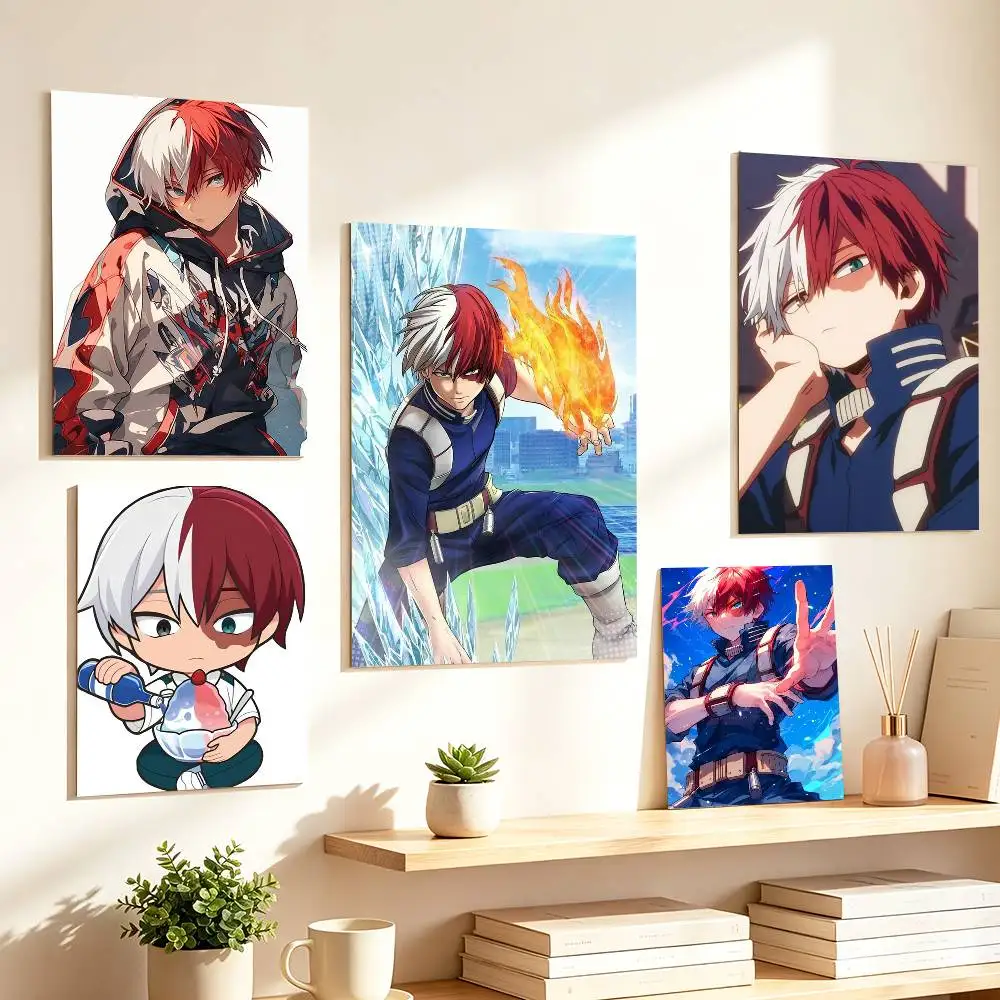 Ice And Fire Dual Power Shoto Todoroki   Poster HD Self Adhesive Waterproof Wall Art Ideal for Home Office Dorm Gift