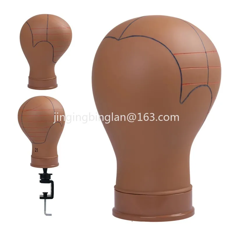 Factory price mannequin head professional soft PVC canvas wig making tool with pre-installed line drawing and desktop stand