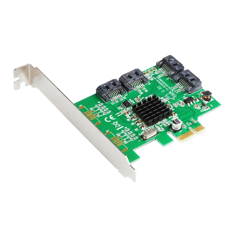 Top-Pcie 4 Ports 6G SATA 3.0 Controller Card Marvell 88SE9215 Non Raid Pcie 2.0 X1 Expansion Card With Low Profile Bracket