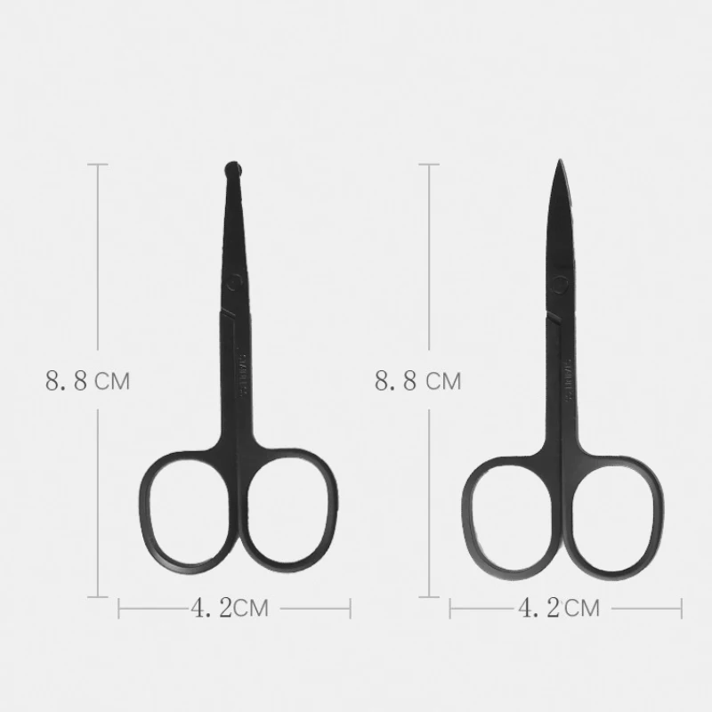 Tesoura de cabelo do nariz leve aço inoxidável apontou cabeça redonda aparador de beleza aparador de pêlos do nariz ergonomia cortador de cabelo do nariz