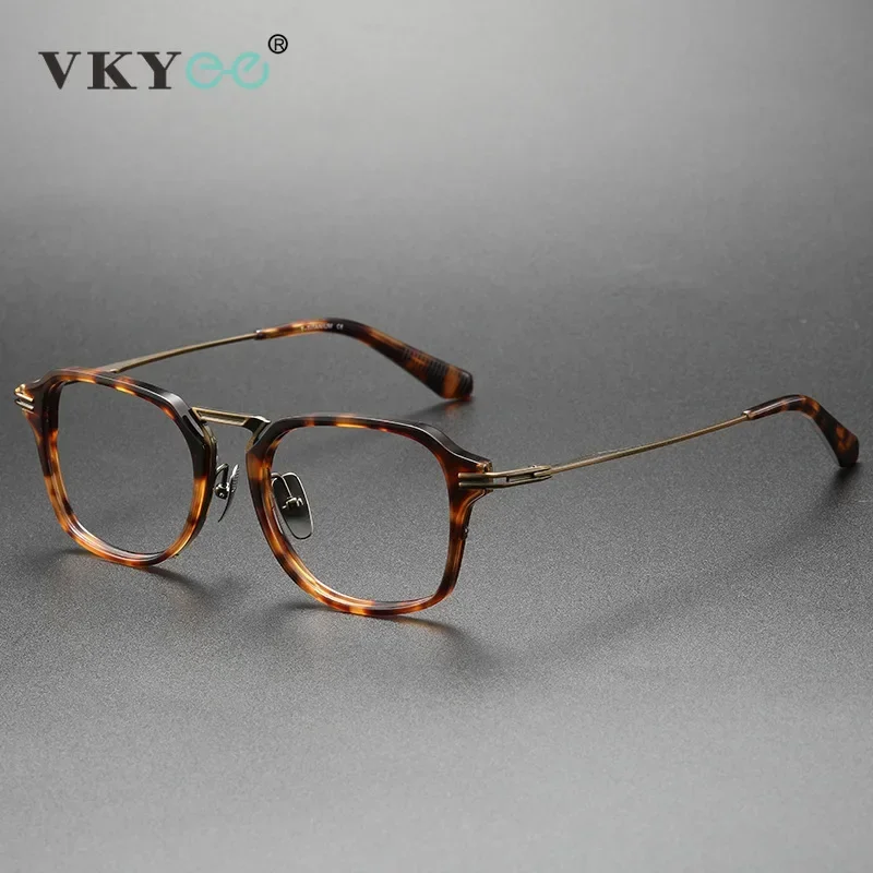 VICKY Retro Square Pure Titanium Eyeglasses Frames Simple Design Customizable Prescription Blue Light Protection Glasses DTX413