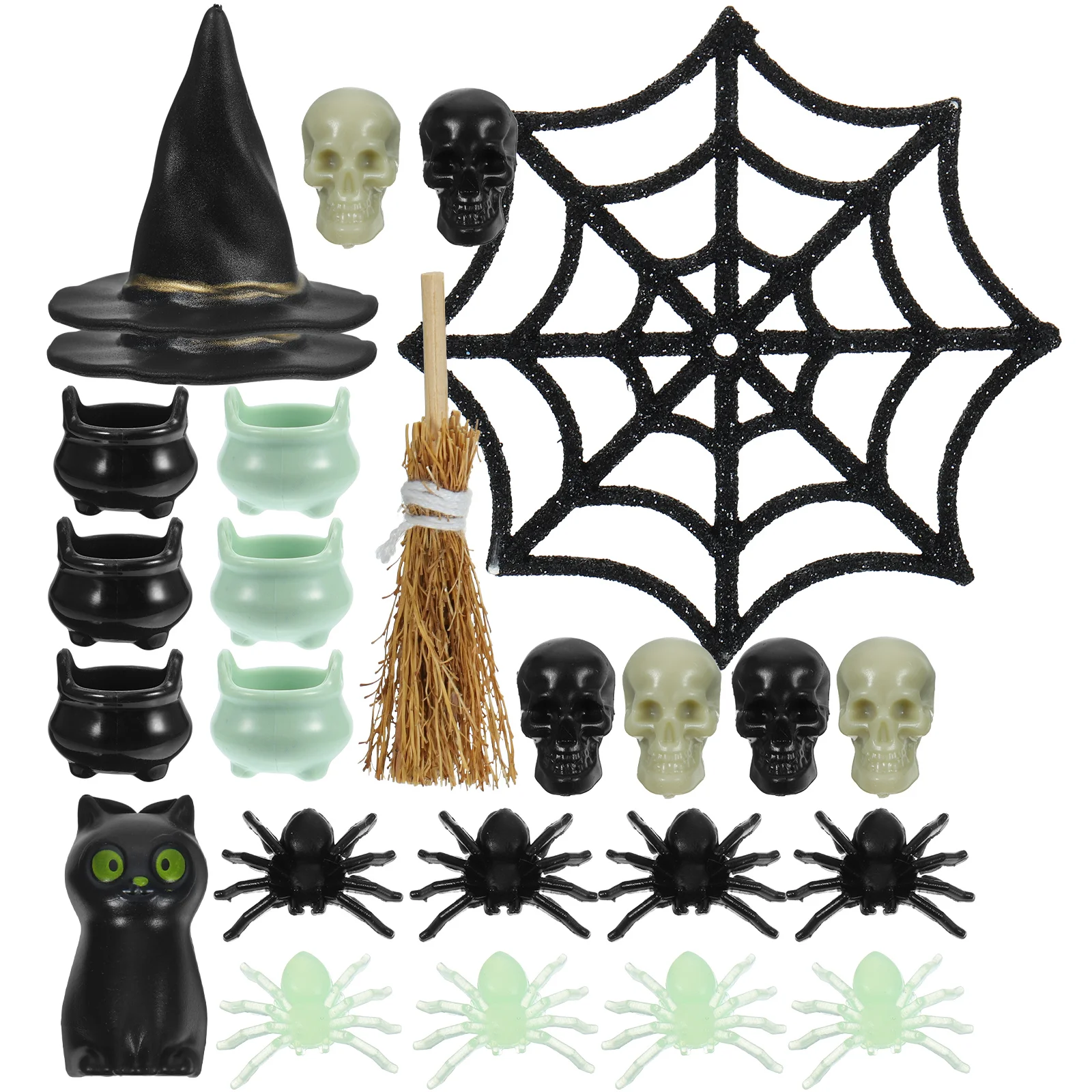 Miniature Craft Toys Halloween Miniatures Village Kit Decor House Accessories Witch Caps Ornaments Plastic