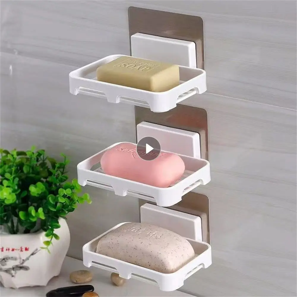 Soap Holder Convenient No Trace Sebs+abs Multipurpose 4 Colors User Friendly Plastic Soap Tray Soap Storage Soap Box Durable