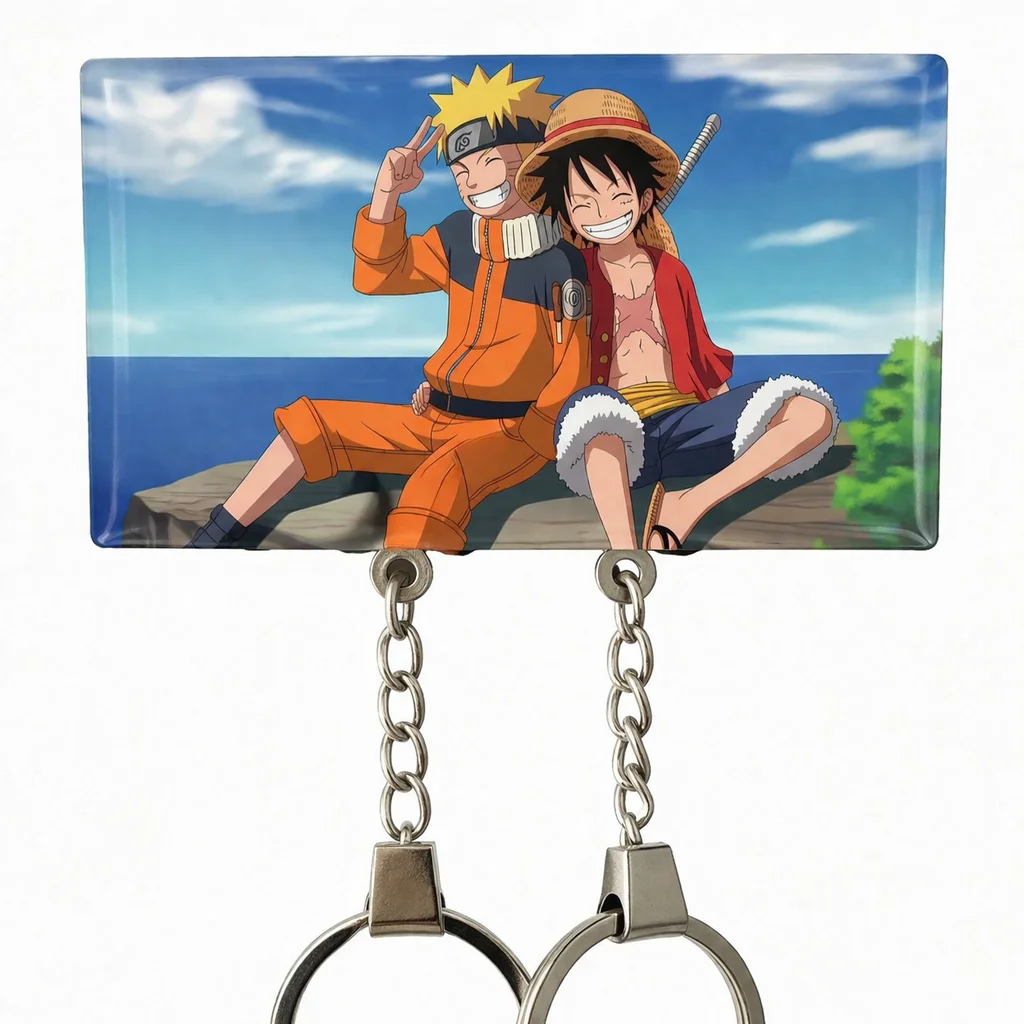 Anime Dragon Ball Son Goku Couple Keychain Hanger Wall Key Holder Home Decor Fridge Magnets Cartoon Backpack Pendant Key Ring