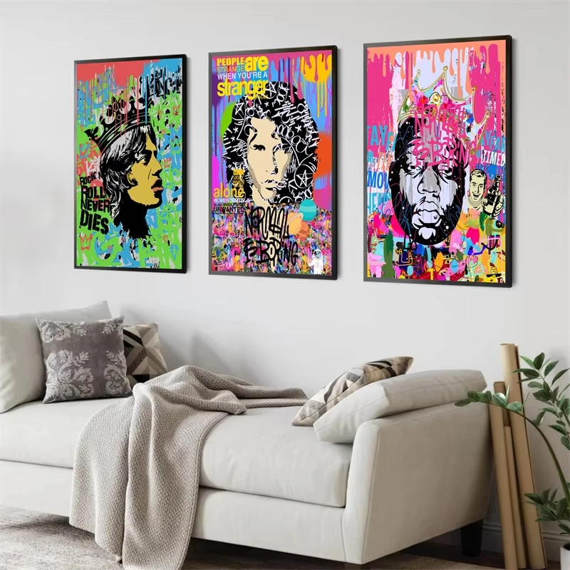 Nordic Pop Street Art Graffiti Music Poster Aesthetic The Door Rock Rapper Canvas Painting Wall Art Home Gallery Room Decor Bar