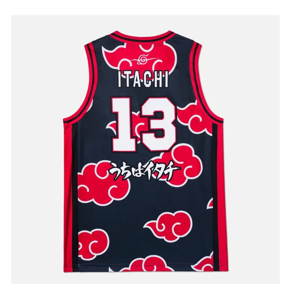 2026 New Naruto Akatsuki Crimson Cloud Totem Element Men's Tops Summer Breathable Sleeveless Vest Naruto Adult Sports Jersey