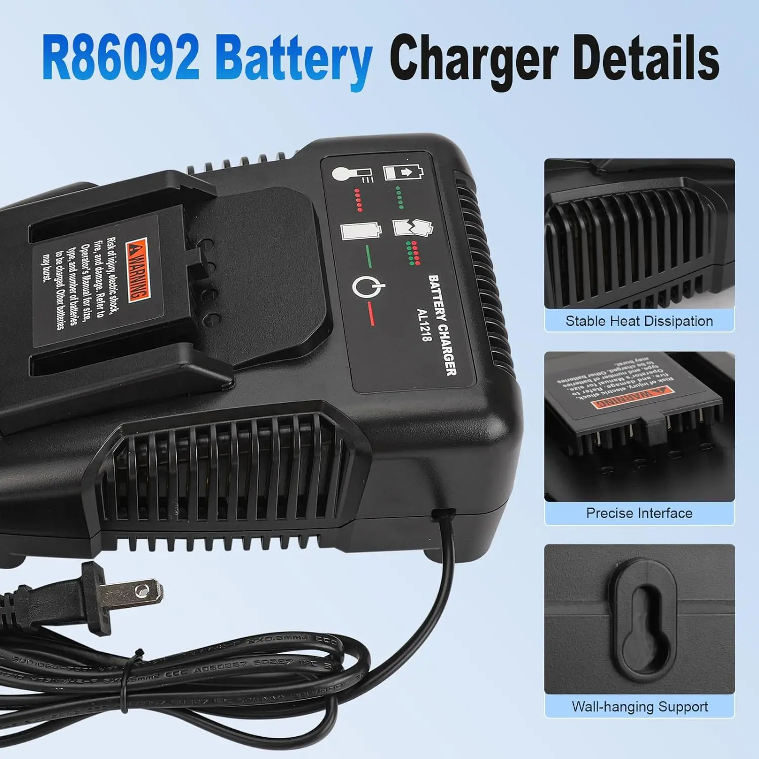 For RIDGID AEG 14.4V 18V Li-Ion Battery 2A Fast Charger Power Tool Battery Charging High Quality Lithium Battery Charger