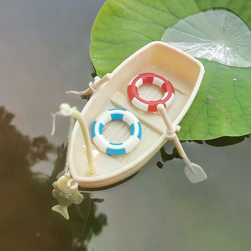 1 Zestaw Prezentów dla Dzieci Nowy Plastikowy Model Łodzi Rybackiej Mini Symulowany Domek dla Lalek Ozdoby Miniaturowy Zestaw Łodzi Rybackiej