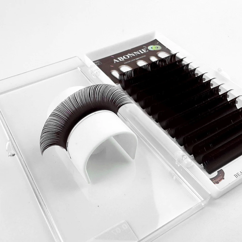 Pestañas postizas rusas de 8-15mm, color marrón café oscuro, para extensión, pestañas postizas injertadas naturales suaves hechas a mano, suministros de maquillaje