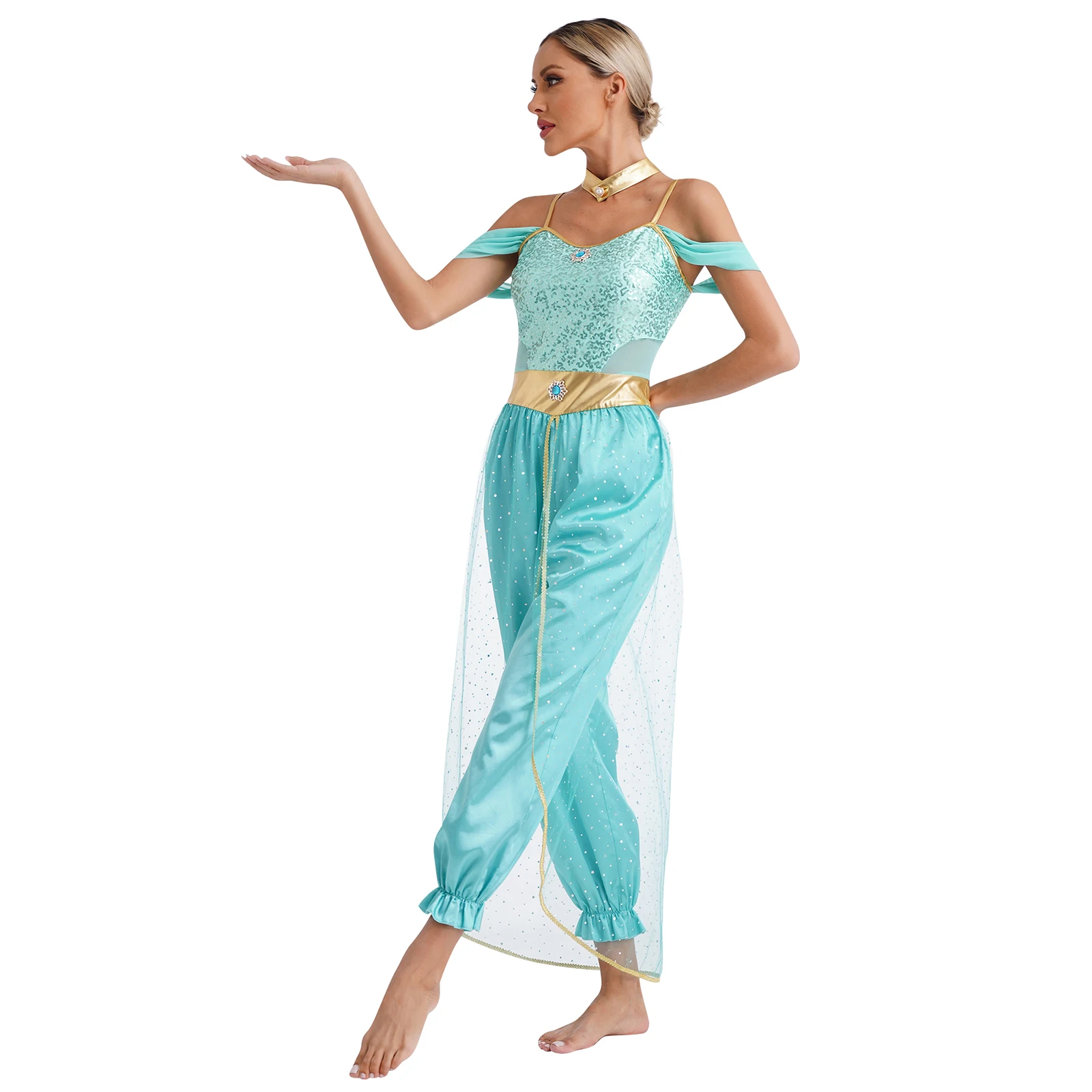 Womens Belly Dance Costume Halloween Carnival Festival Arabian Princess Cospaly Costumes Egypt Indian Oriental Dancing Jumpsuit