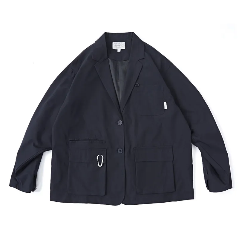 Japanese Retro Outdoor Functional Cityboy Loose Suit Jacket Men's Loose Multi Pocket Workwear Blazers