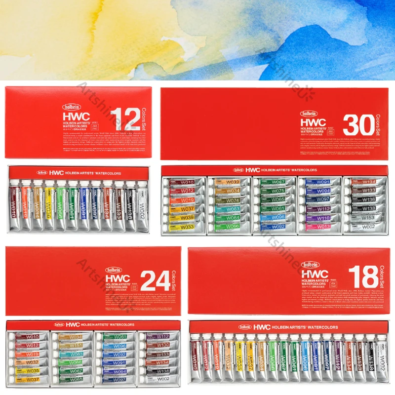 

12/18/24/30 Sets Holbein Artists' Watercolors 5ML Tubes Professional Water Color Pigment Artist Painter Student Art Supplies