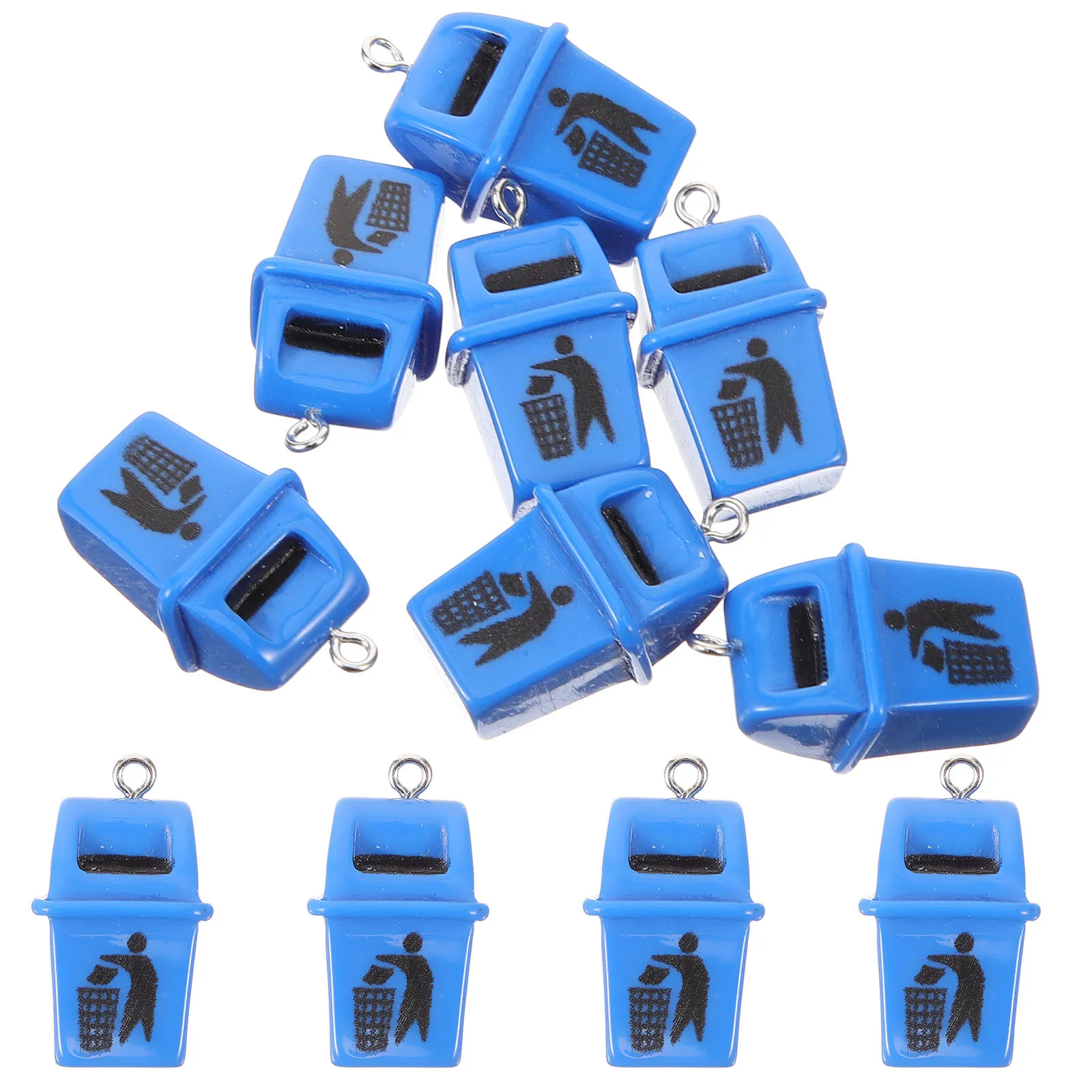 

10pcs Trash Can Charm Jewelry Making Charms Resin Cute Keychain Accessories For Diy Earrings Pendant Craft Ornament Bulk
