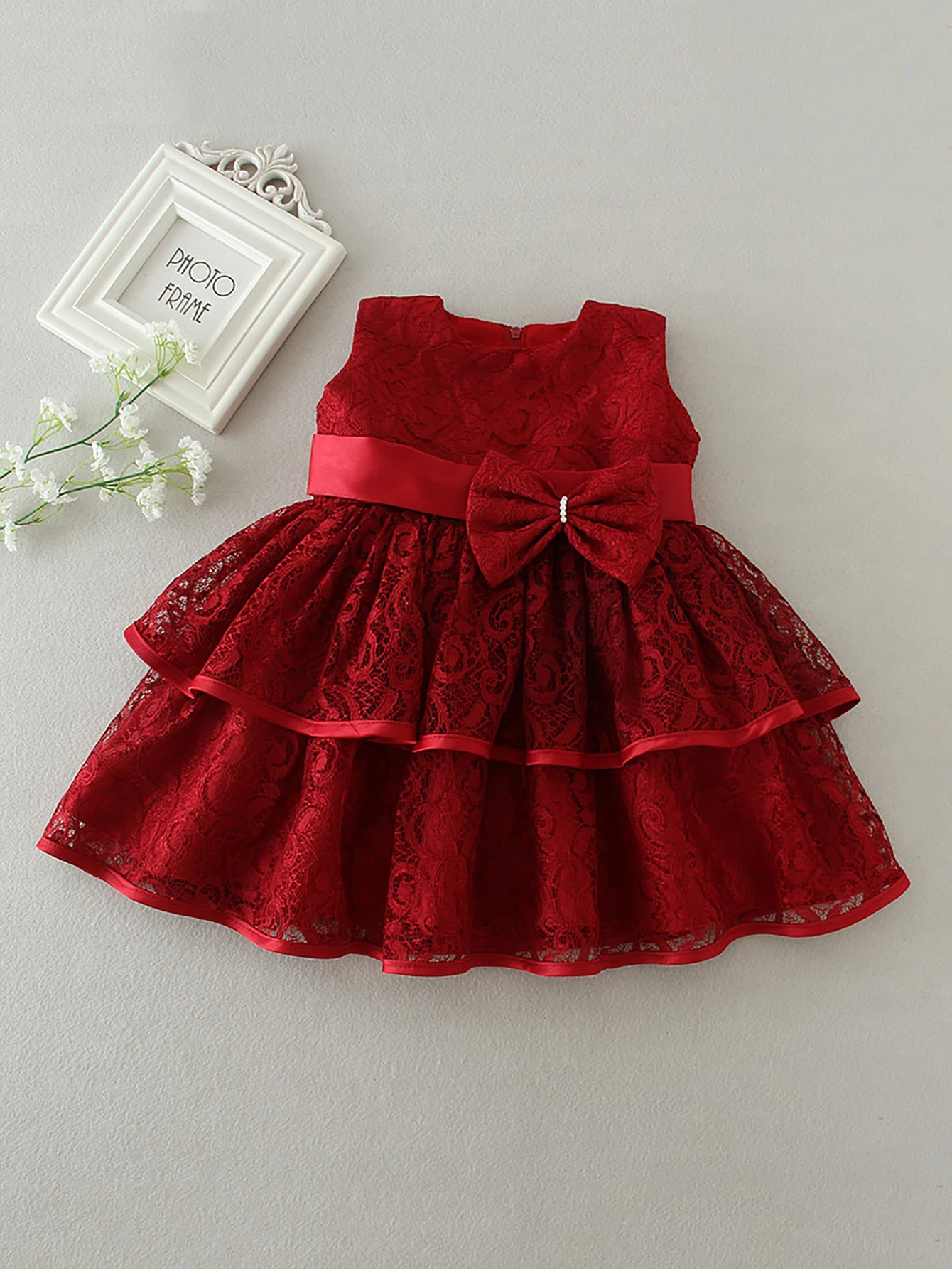 Infant Lace Party Dresses Princess Wedding Birthday Formal Dress for Toddler Children Wedding Dress