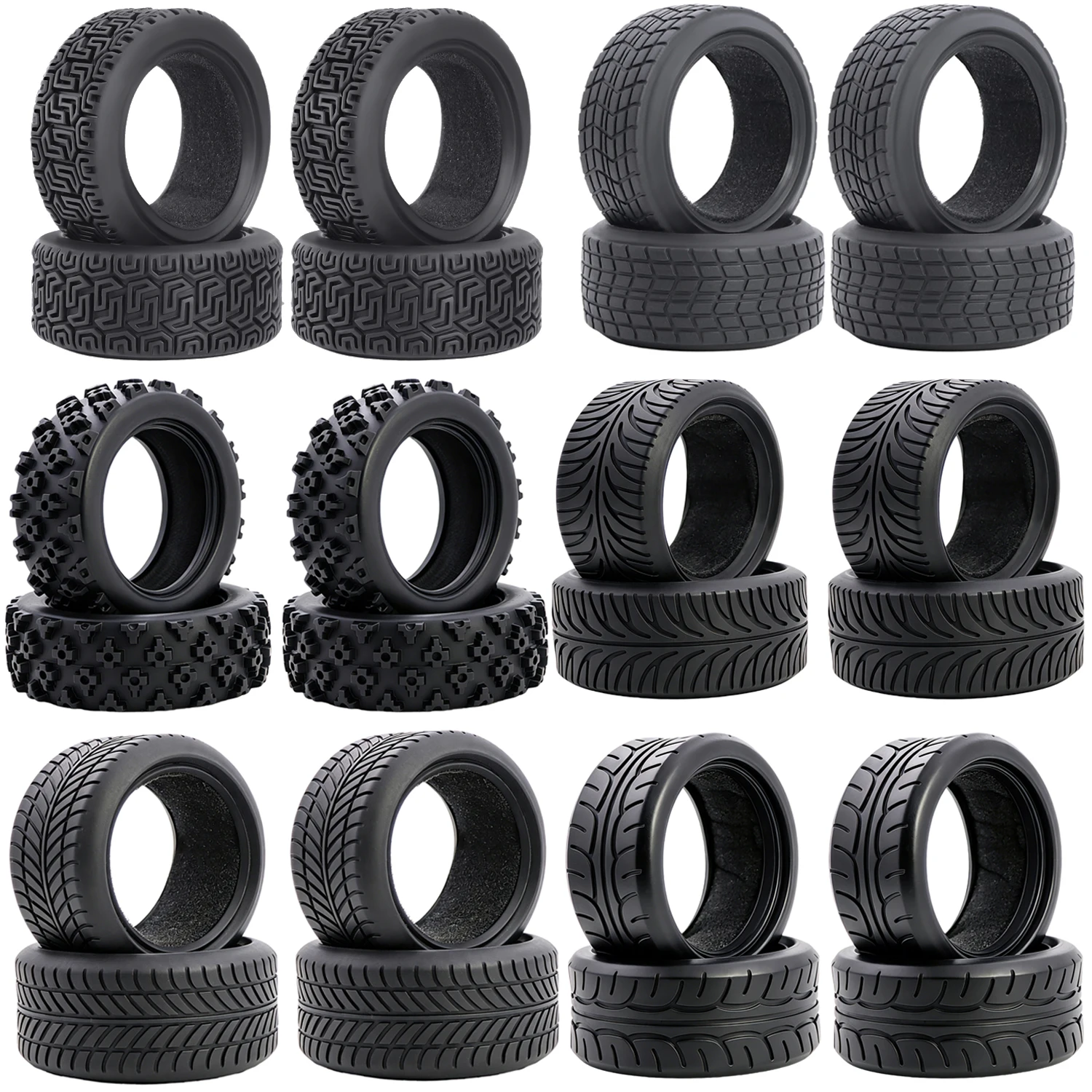 1:10 On-Road Racing Tires High Grip Hot Melt Rubber for Tamiya HPI HSP HPI HIMOTO REDCAT 94123/94122/94103 Upgrade Parts