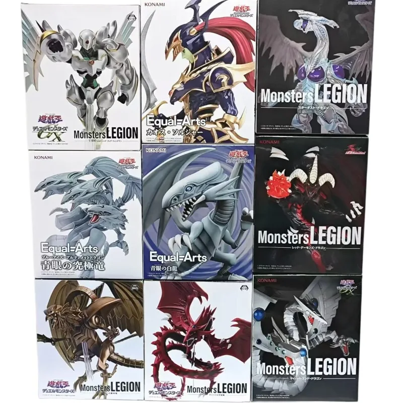 Auf Lager Offizielles KONAMI Anime Yu-Gi-Oh! Rotäugiger Schwarzer Drache Blauäugiger Weißer Drache PVC-Actionfiguren Modell-Sammlerspielzeug