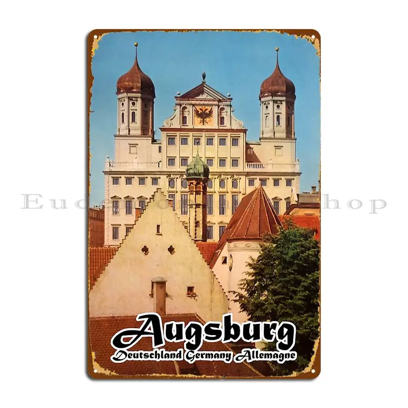 Augsburg Retro Poster Metal Signs Designing Living Room Pub Bar Plaques Tin Sign Poster