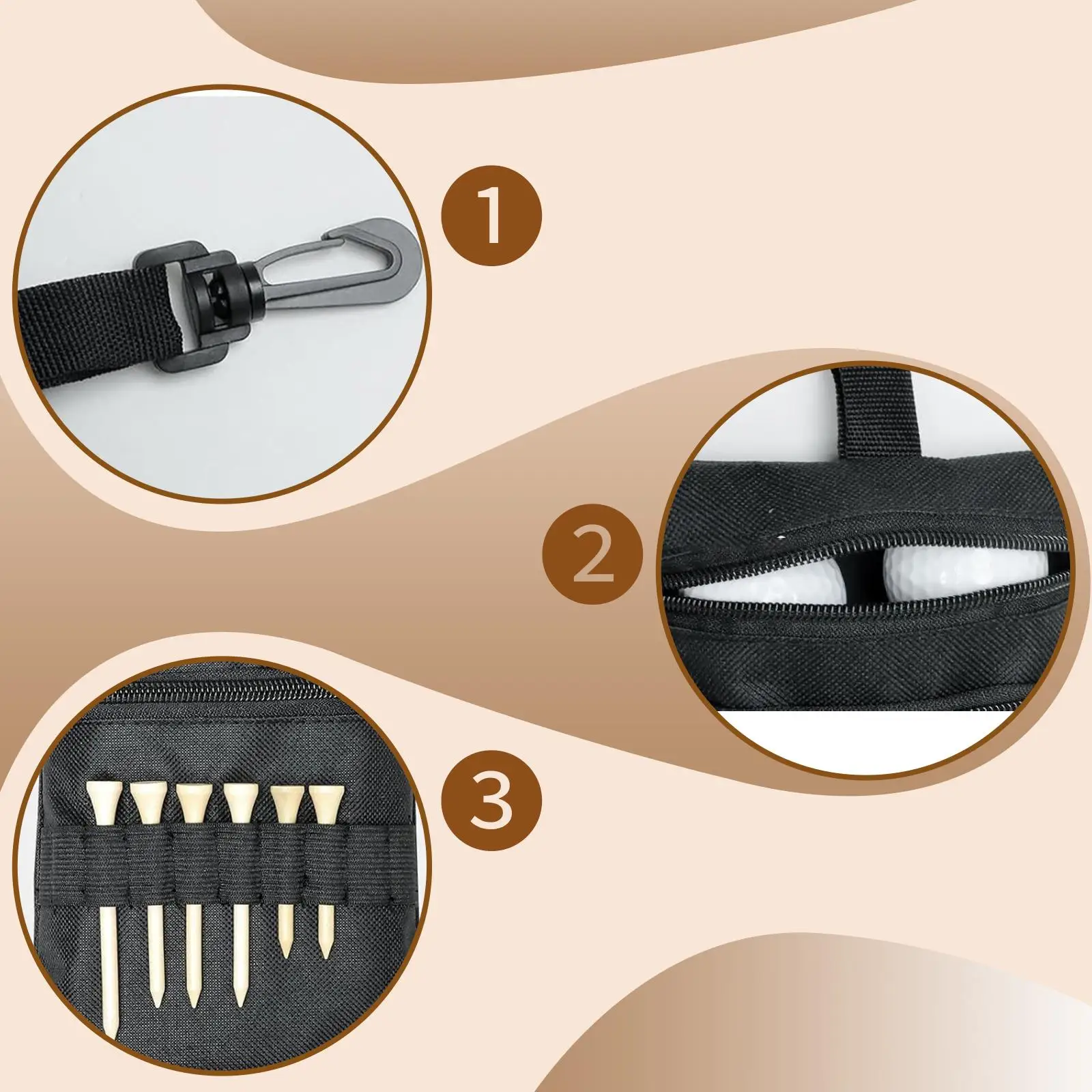 

Golf Ball Bag Tee Holder Organizer for Men Women Carrying Bag Lightweight