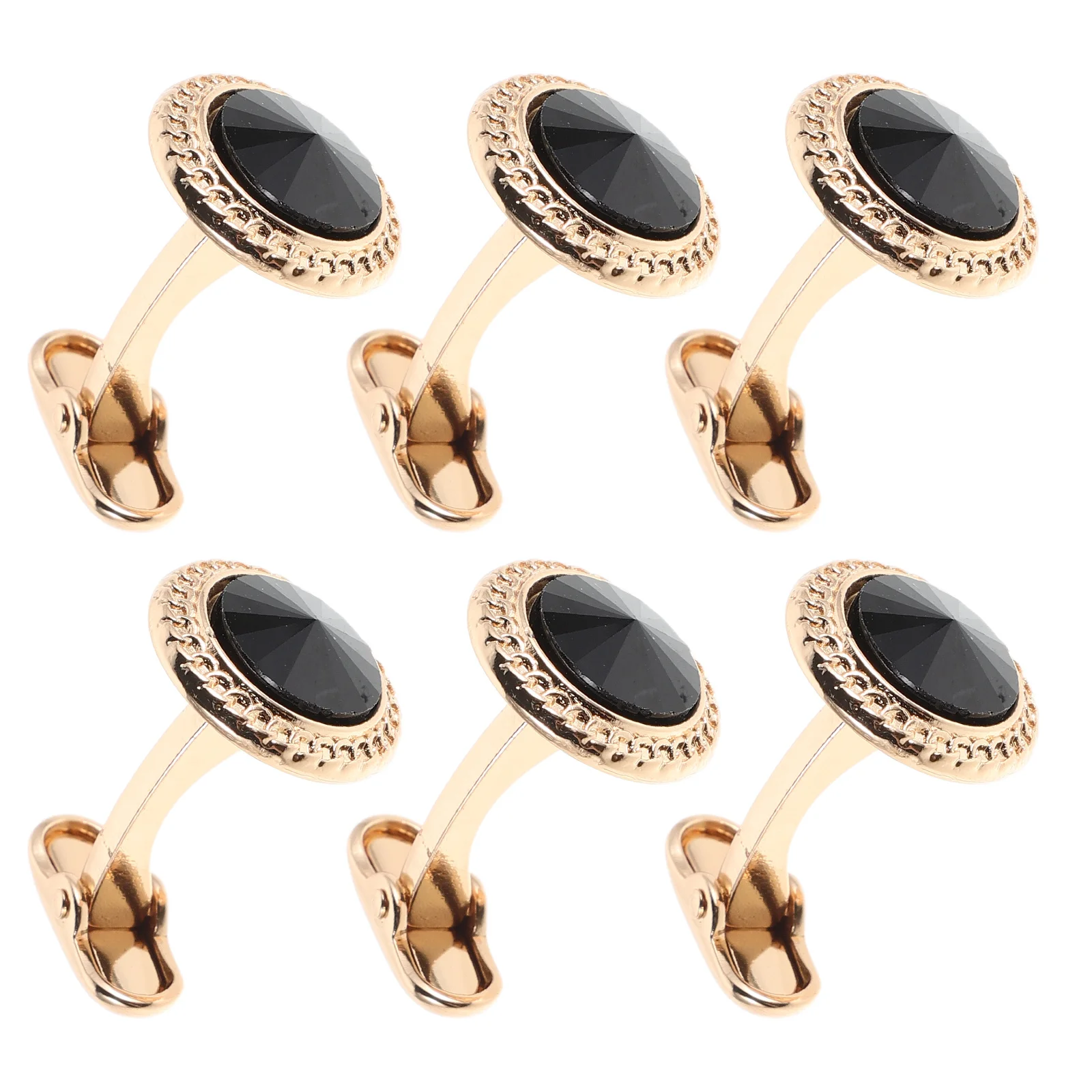 

6pcs Men Cufflinks For Suit Round Tuxedo Shirt Button Covers Wedding Business Accessories Cufflink Button Decorative Studs
