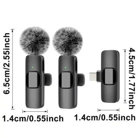 Wireless Mini Microphone For Iphone 17/16/15 Android Phones Omnidirectional Lavalier Microphone for Interviewing Video Podcasts