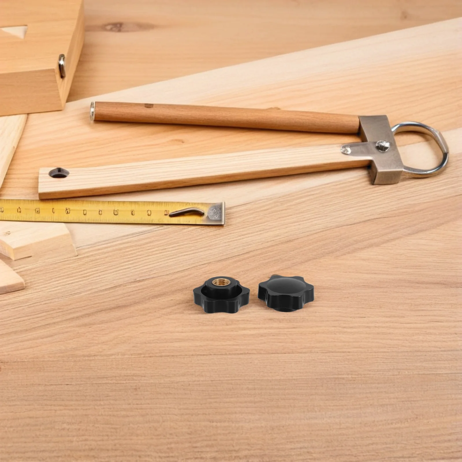 8 шт., ручка со звездой, цветочная ручка с резьбой, прочный полый вал, гайка, черный пластиковый чехол для мебели, станков, автомобилей