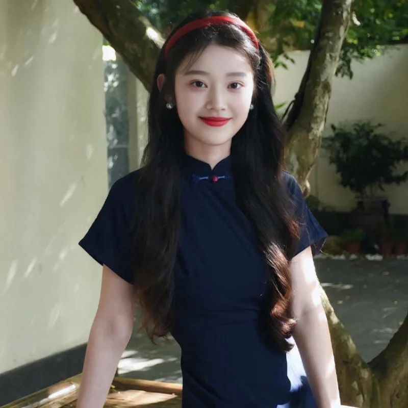 Vestidos de manga curta das mulheres noite 2025 mulher verão linho florais pétala borda ditsy alargamento balançando flowy regular ajuste piquenique chique